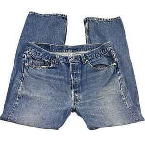 Vintage 501 Levis Button Fly Mens Jeans size 38x34 Made in USA Button